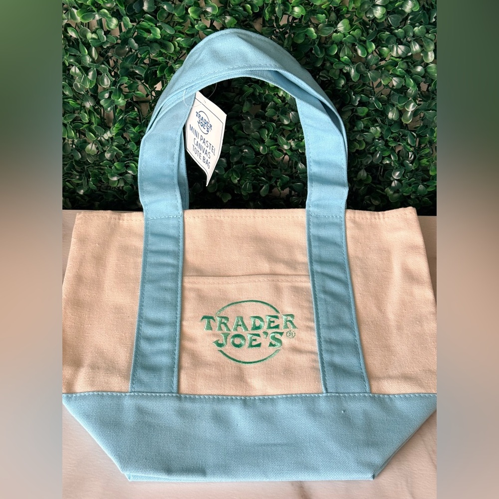 Trader Joe’s Mini Pastel Canvas Tote Bag NWT